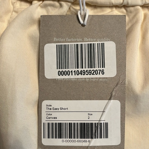 Everlane Women’s The Easy Short in canvas Size 2 NWT - Picture 8 of 11